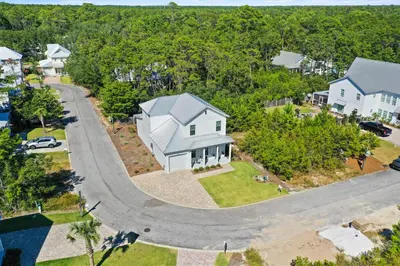 an aerial view of a house with a road at 30A Beach House - Casa Brisa in Inlet Beach