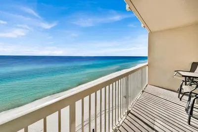 a balcony with a view of the ocean at Celadon 1103 - Beach Paradise in Panama City Beach