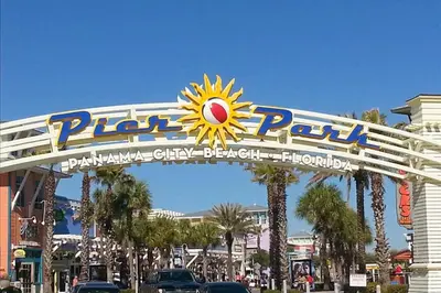a sign for the park at a theme park at Sunrise Beach #903 in Panama City Beach