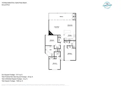 a floor plan of the acadia ii at Beach Happy - Gulf Front in Santa Rosa Beach