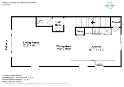 a floor plan of a tiny house at Paradise Found on 30A in Santa Rosa Beach