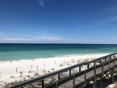 a view of the beach from a balcony at Paradise Found on 30A in Santa Rosa Beach