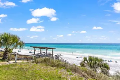 a beach with people on the sand and the ocean at The Perfect View in Santa Rosa Beach