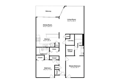 a floor plan of a house at Edgewater Tower III #713 in Panama City Beach