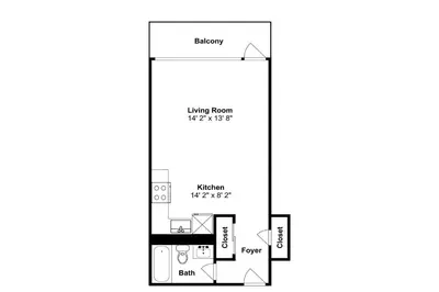 a floor plan of a small house at Continental 319 in Panama City Beach