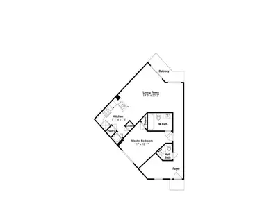 a floor plan of a bedroom with a fireplace at Shores of Panama #1510 in Panama City Beach