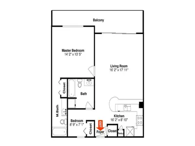 a floor plan of a house at Shores of Panama #1611 in Panama City Beach