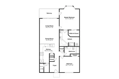 a picture of a floor plan of a house at Emerald Beach #1030 in Panama City Beach