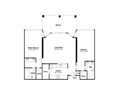 a floor plan of a house at Long Beach Resort Tower II #904 in Panama City Beach