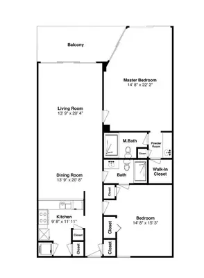 a floor plan of a house at Edgewater Tower II 509 in Panama City Beach