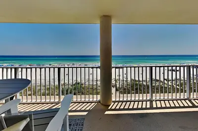 a balcony with a view of the beach at Long Beach Resort Tower II #503 in Panama City Beach