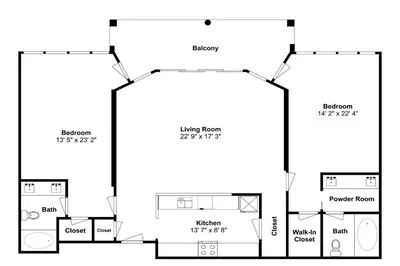 a floor plan of a house at Long Beach Resort Tower II #503 in Panama City Beach