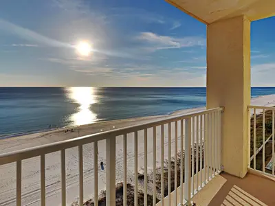 a balcony with a view of the beach at Long Beach Resort Tower I #900 in Panama City Beach