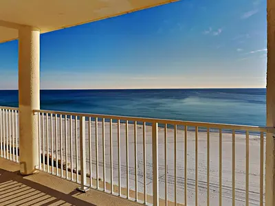 a balcony with a view of the ocean at Long Beach Resort Tower I #900 in Panama City Beach