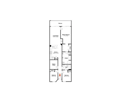 a floor plan of a house at Majestic Beach Towers II #1106 in Panama City Beach