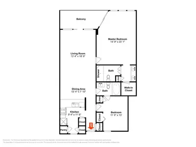 a floor plan of a house at Edgewater Tower II 909 in Panama City Beach