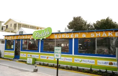a burger and shake restaurant on the side of a street at Village of South Walton E303 in Rosemary Beach