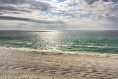 a view of the ocean from the beach at Idyllic PCB Condo with Pool Access and Ocean Views! in Panama City Beach