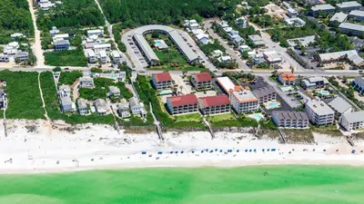 an aerial view of the beach at the resort at Palms C14 in Santa Rosa Beach
