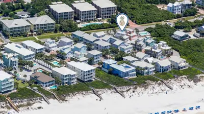 an aerial view of a resort on the beach at Sea Turtle Pass in Santa Rosa Beach