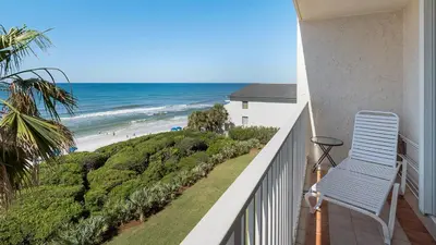 a balcony with a view of the beach at Beachcrest 403 in Santa Rosa Beach