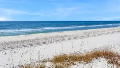 an empty beach with the ocean in the background at Grand Isle 304 in Santa Rosa Beach