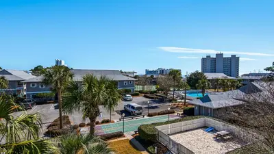 an aerial view of a house with a pool at Beachwood Villas 12I in Santa Rosa Beach