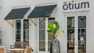 a store front with a sign in front of it at Mistral 1 Bare Feet Retreat in Seacrest