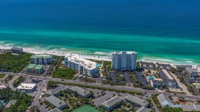 an aerial view of a resort and the ocean at Beachcrest 1102 in Santa Rosa Beach