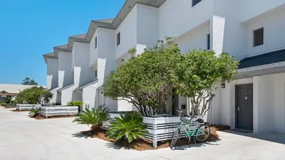 a bike parked in front of a building at Emerald Hill 6 in Santa Rosa Beach