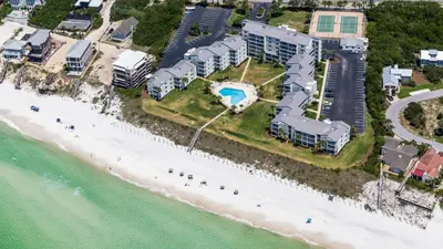 an aerial view of a resort on the beach at Sand Cliffs 415 in Seacrest