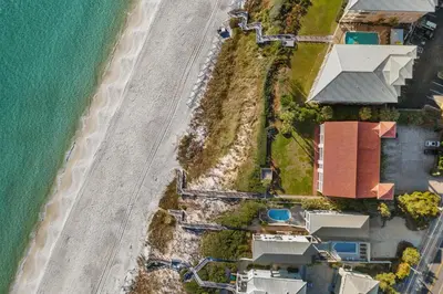 an aerial view of a beach and the ocean at Capistrano E101 in Seacrest