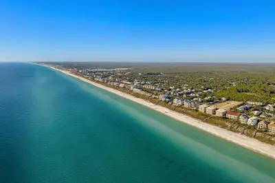 an aerial view of a beach with condos at Capistrano E101 in Seacrest