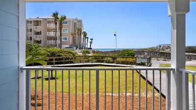 a balcony with a view of the beach at Beachside Villas 612 in Santa Rosa Beach