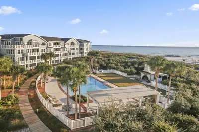 an aerial view of a resort with a swimming pool and the ocean at AMAZING GULF VIEWS 420B WaterSound Crossings 3BR, Corner Unit condo in Panama City Beach