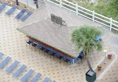 an overhead view of a train station with chairs and a palm tree at Summit 808 - Luxury Beach Resort Condo 1-6 People in Panama City Beach
