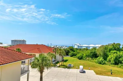 an aerial view of a house with a yard at Horizon South 54-303 in Panama City Beach
