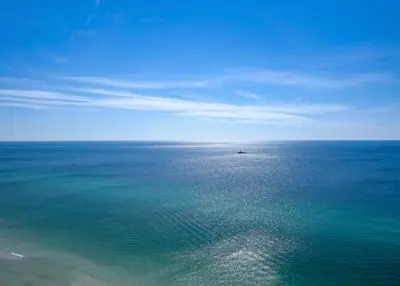 an aerial view of a large body of water at Treasure Island 2005 Beach Front in Panama City Beach