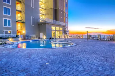 a swimming pool in the middle of a building at Grand Panama 2-307 in Panama City Beach