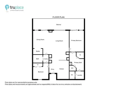 a floor plan of a house at Gulf Crest 2005 - 2 Bedroom 2Bathroom withFantastic View! Family Friendly! Sleeps 8 condo in Panama City Beach