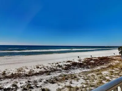 a view of a beach with the ocean at Edgewater Leeward #206 in Panama City Beach