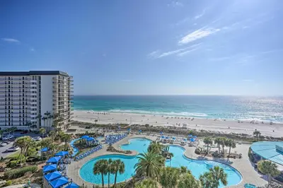 an aerial view of a resort with a beach at PCB Vacation Rental with Sweeping Ocean Views! in Panama City Beach