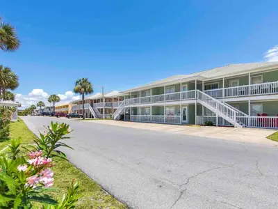 an empty street in front of a building at Wendwood #E2 in Panama City Beach