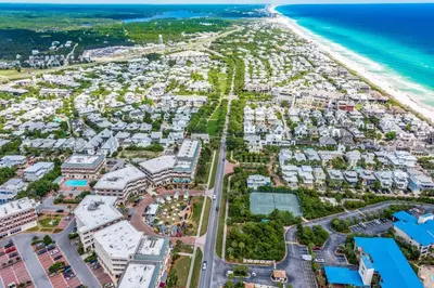 an aerial view of the beach and the ocean at 30A-SEA For Yourself - Seagrove Highlands in Santa Rosa Beach