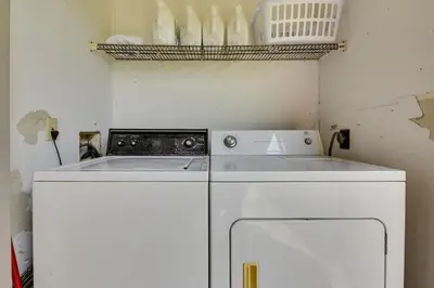 a white washer and dryer in a room at Santa Rosa Beach Townhome Patio, Walk to Beach! in Santa Rosa Beach