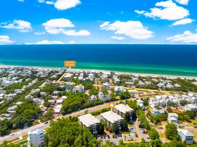 an aerial view of a resort next to the beach at 30A Sea View Villas by Panhandle Getaways in Santa Rosa Beach
